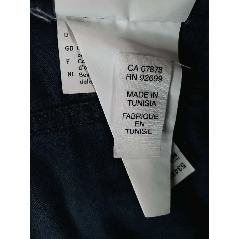 Atelier Gardeur Pants Mens 35x32 Navy Blue Nevio 1 Regular Straight Linen Blend